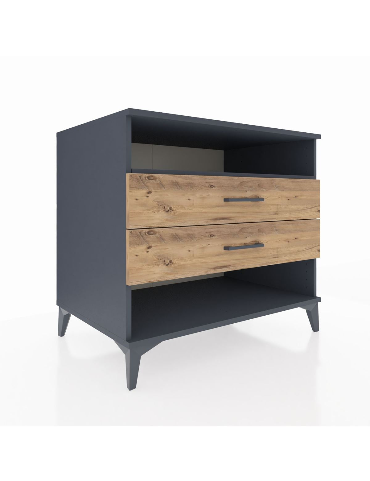 Kronos Şifonyer Tek Raflı 2 Çekmeceli 88x59x80 Antrasit-Çam