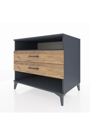 Kronos Şifonyer Tek Raflı 2 Çekmeceli 88x59x80 Antrasit-Çam