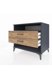 Kronos Şifonyer Tek Raflı 2 Çekmeceli 88x59x80 Antrasit-Çam