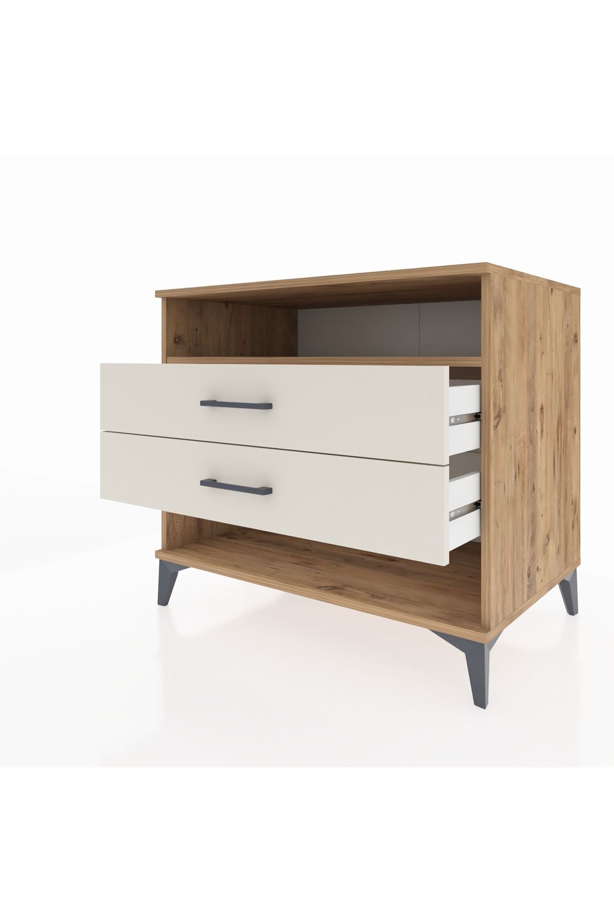 Kronos Şifonyer Tek Raflı 2 Çekmeceli 88x59x80 Çam-Aytaşı