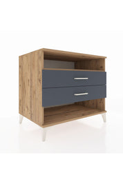 Kronos Şifonyer Tek Raflı 2 Çekmeceli 88x59x80 Çam-Antrasit