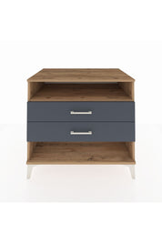 Kronos Şifonyer Tek Raflı 2 Çekmeceli 88x59x80 Çam-Antrasit