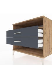 Kronos Şifonyer Tek Raflı 2 Çekmeceli 88x59x80 Çam-Antrasit