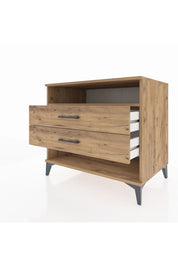 Kronos Şifonyer Tek Raflı 2 Çekmeceli 88x59x80 Çam-Çam