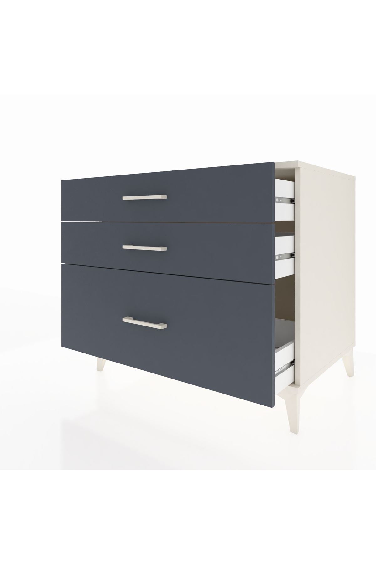 Kronos Şifonyer 3 Çekmeceli 88x59x80 Aytaşı-Antrasit