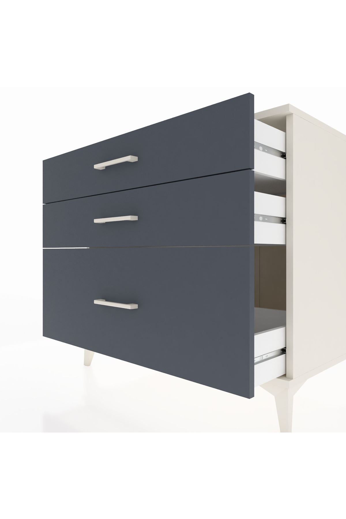 Kronos Şifonyer 3 Çekmeceli 88x59x80 Aytaşı-Antrasit