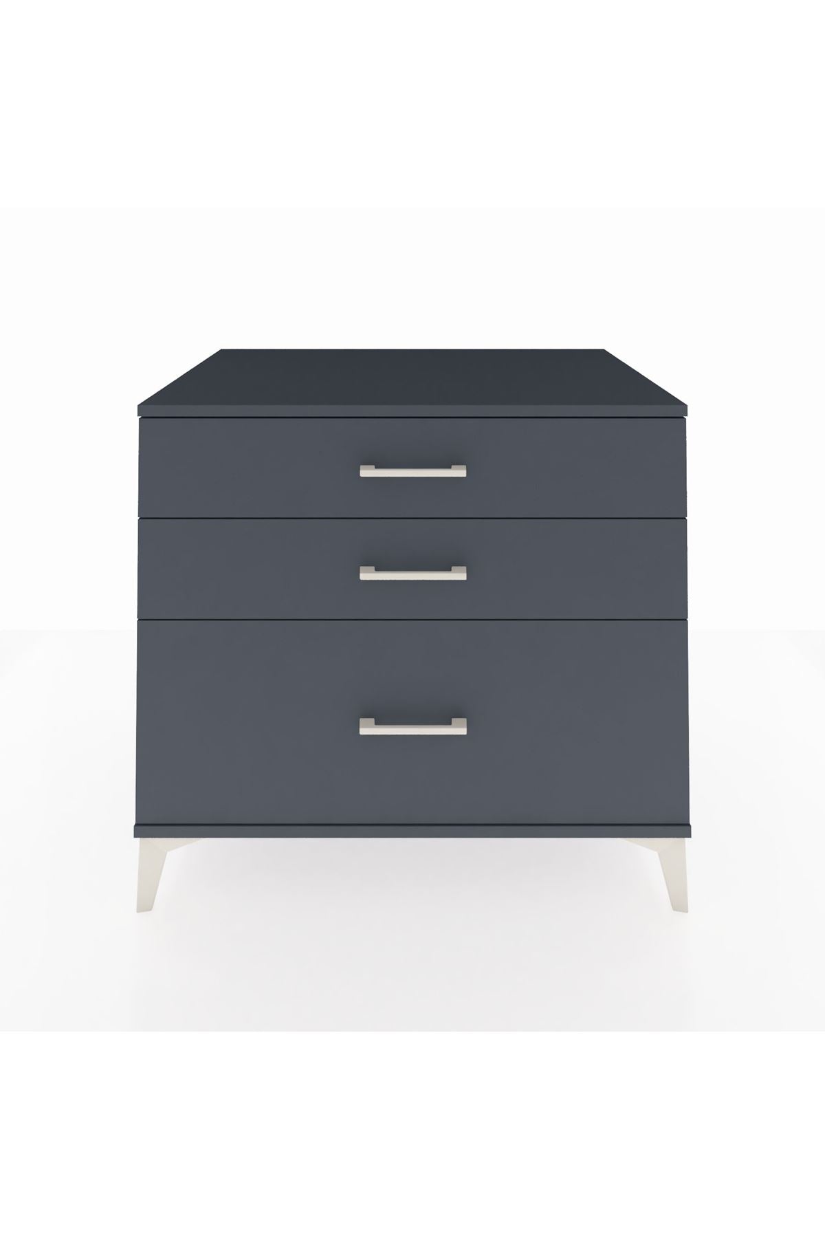 Kronos Şifonyer 3 Çekmeceli 88x59x80 Antrasit-Antrasit