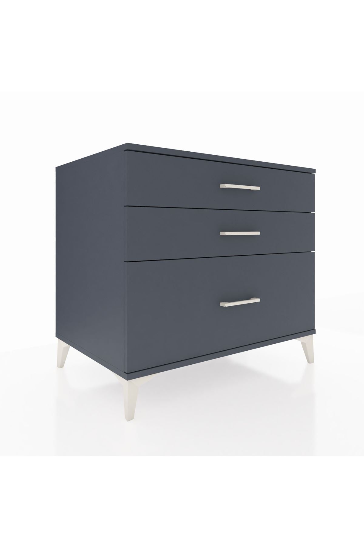 Kronos Şifonyer 3 Çekmeceli 88x59x80 Antrasit-Antrasit