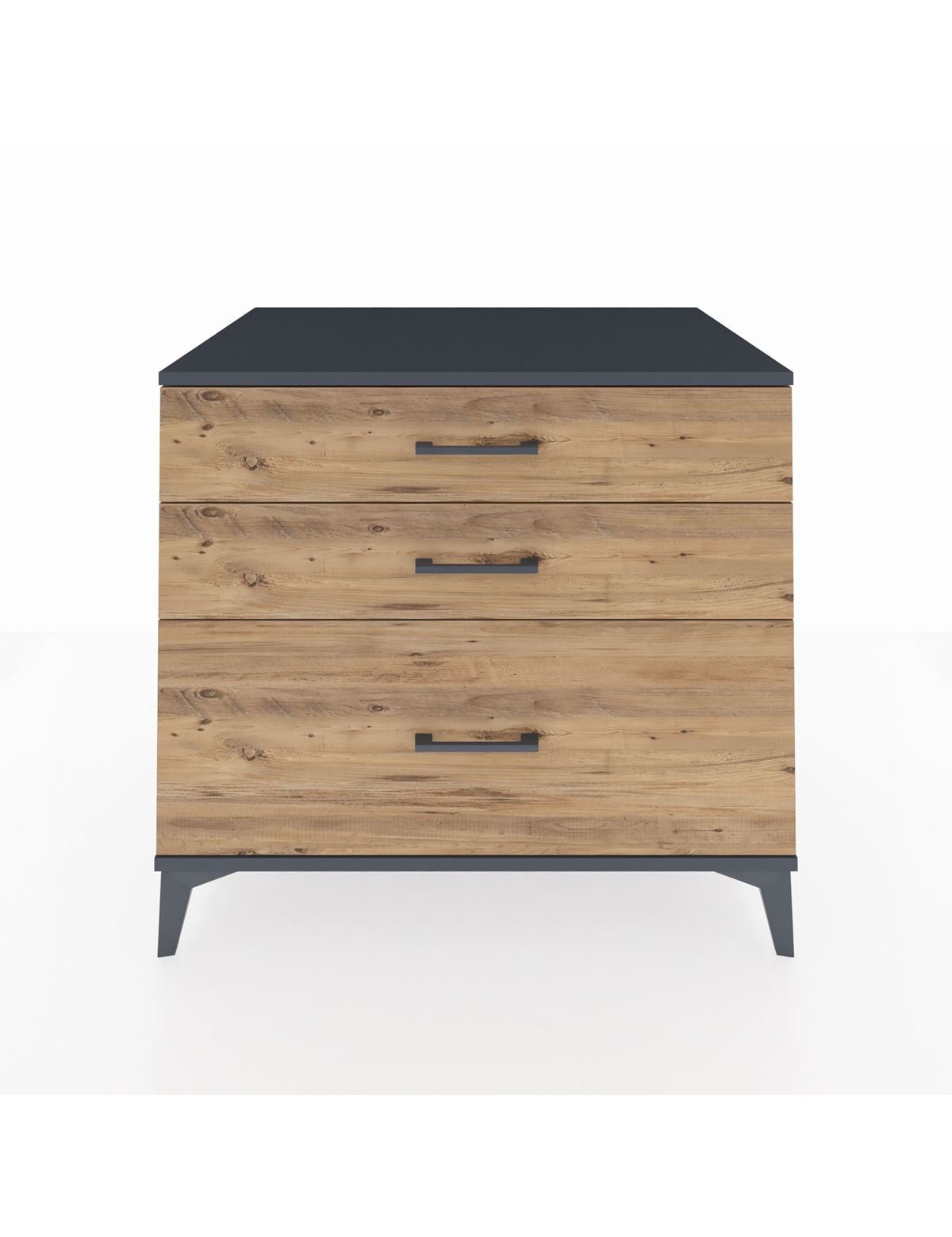 Kronos Şifonyer 3 Çekmeceli 88x59x80 Antrasit-Çam