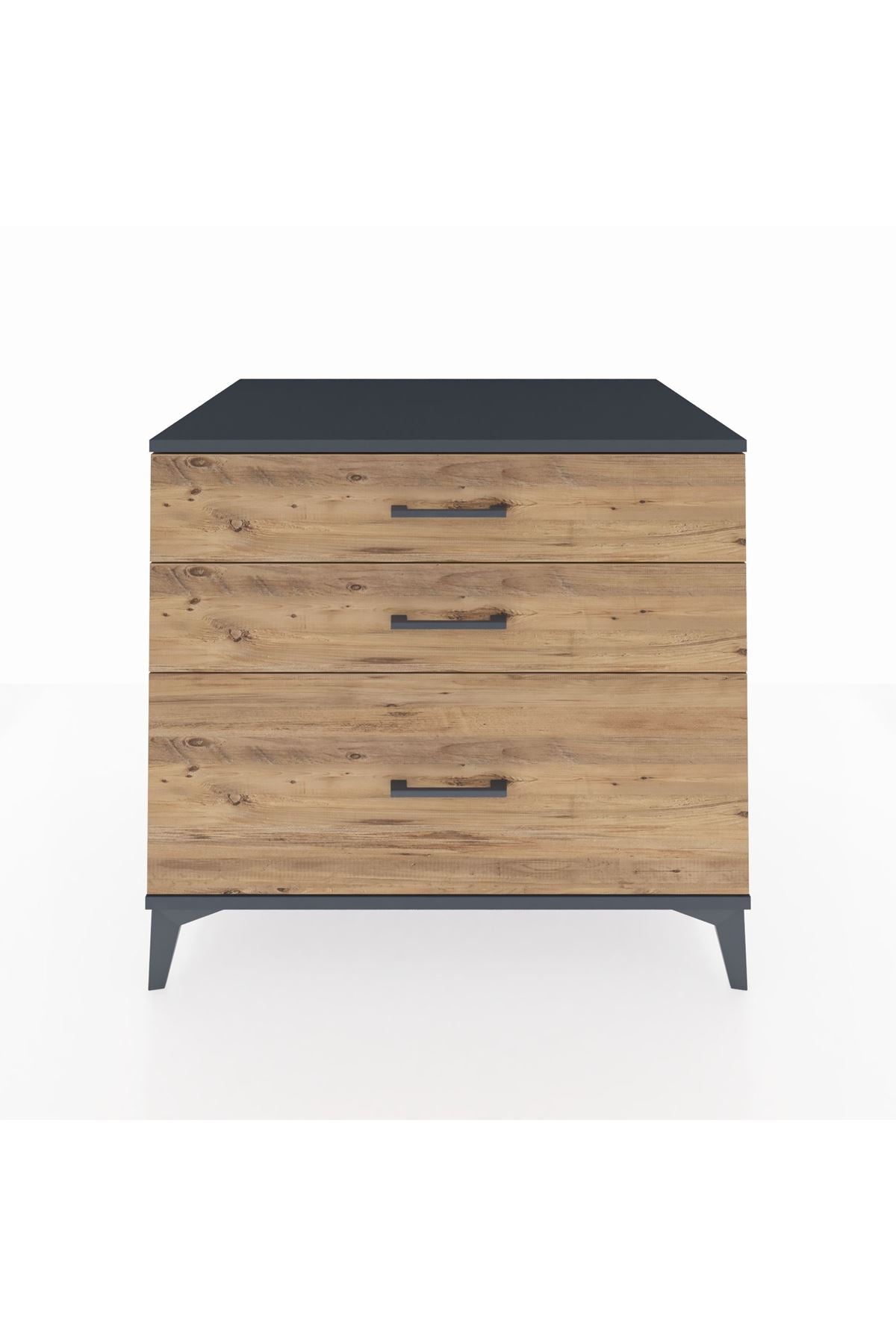 Kronos Şifonyer 3 Çekmeceli 88x59x80 Antrasit-Çam