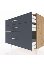 Kronos Şifonyer 3 Çekmeceli 88x59x80 Çam-Antrasit