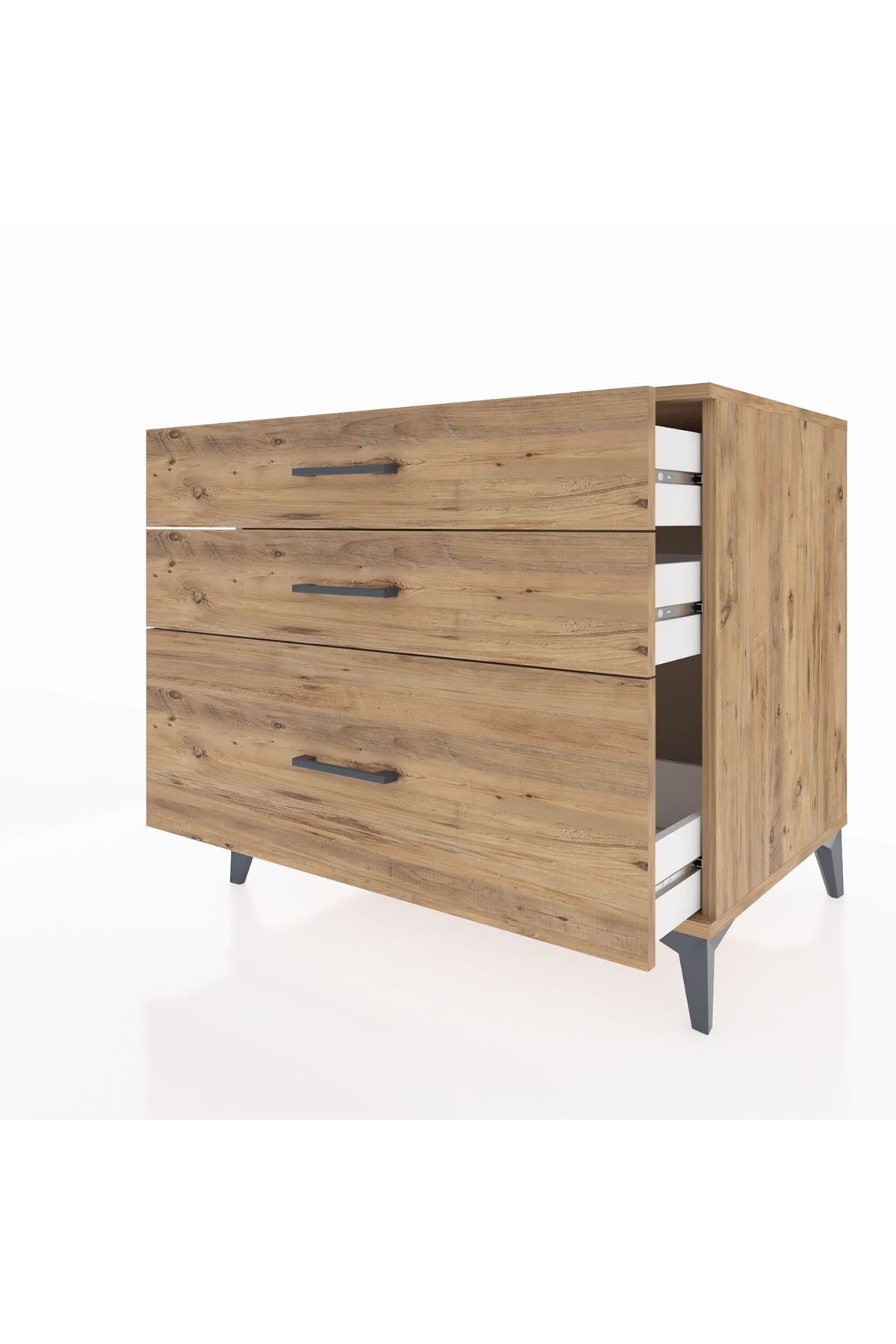 Kronos Şifonyer 3 Çekmeceli 88x59x80 Çam-Çam