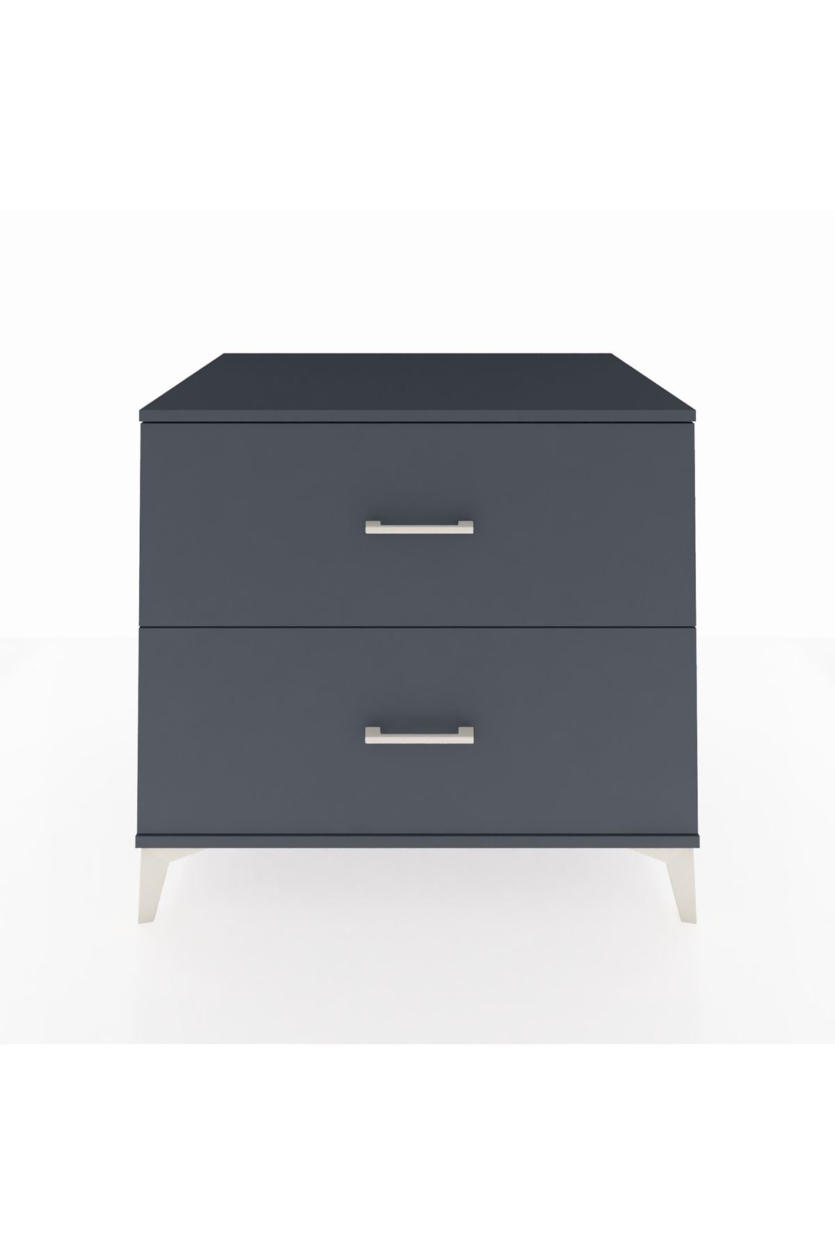 Kronos Şifonyer 2 Çekmeceli 88x59x80 Antrasit-Antrasit