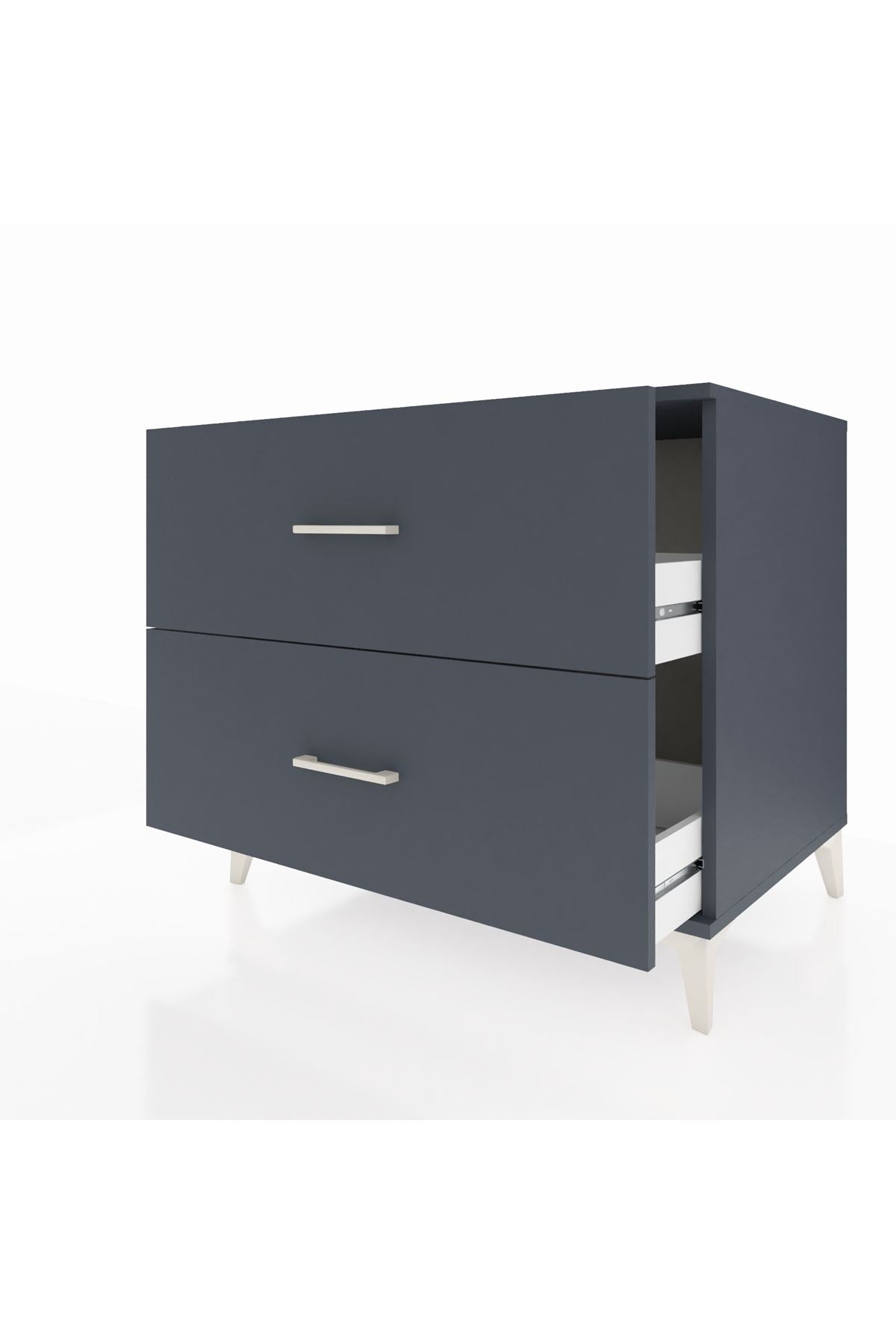 Kronos Şifonyer 2 Çekmeceli 88x59x80 Antrasit-Antrasit