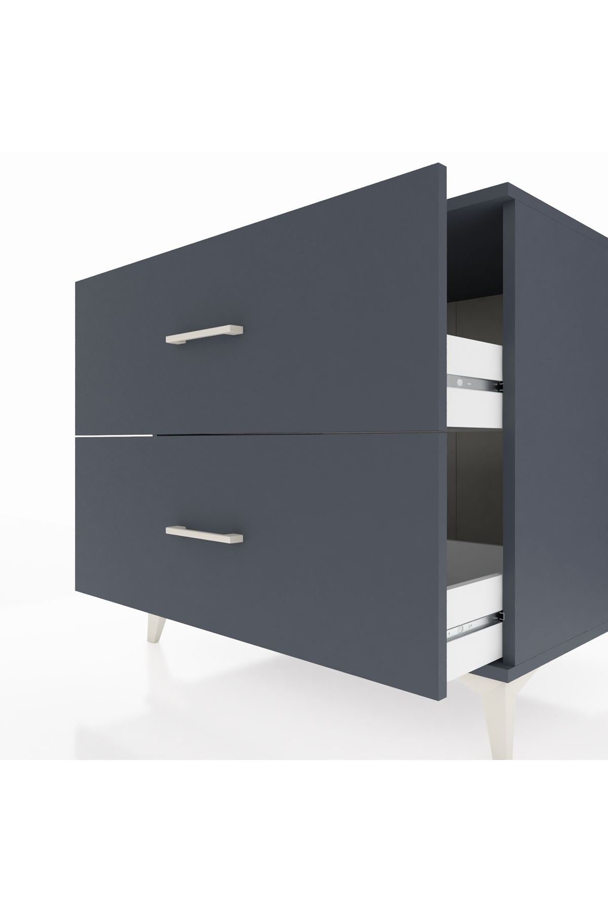 Kronos Şifonyer 2 Çekmeceli 88x59x80 Antrasit-Antrasit