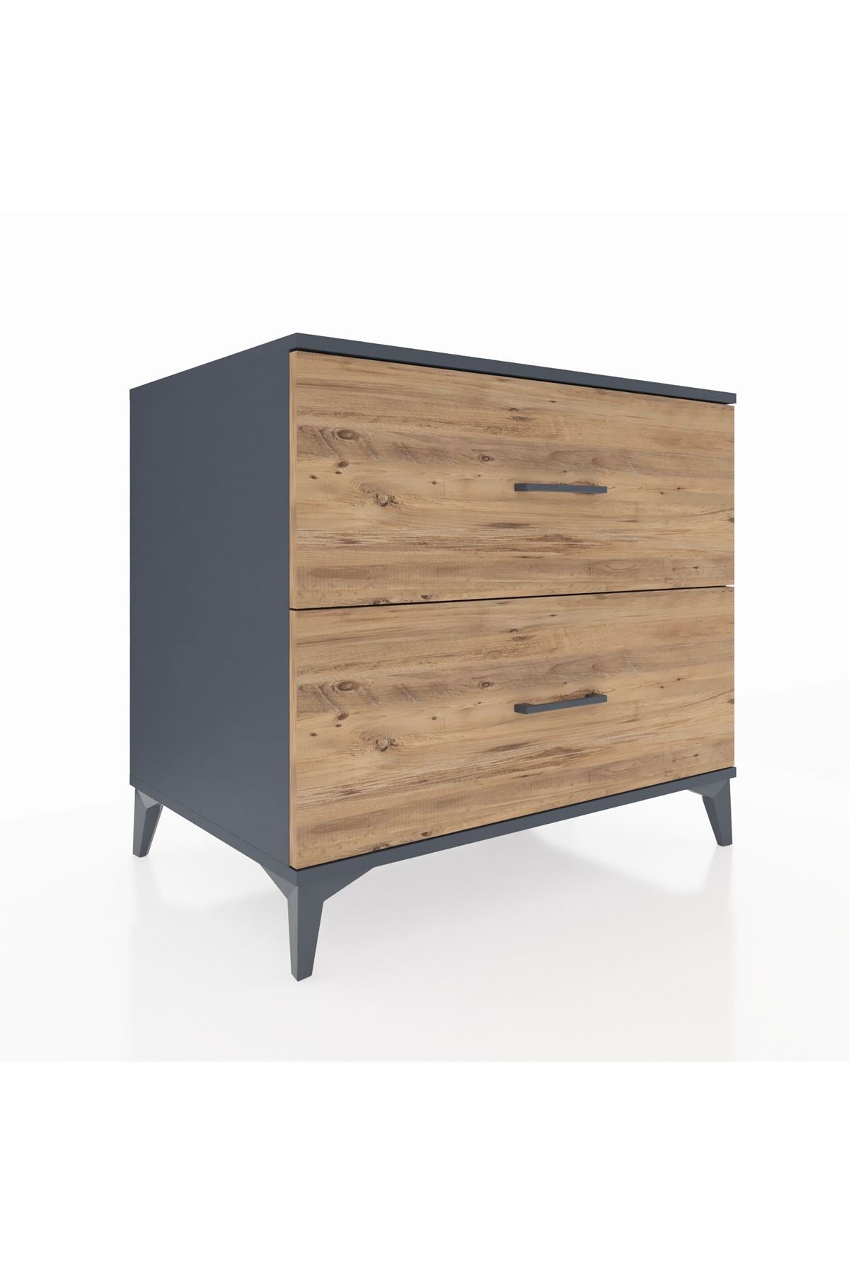 Kronos Şifonyer 2 Çekmeceli 88x59x80 Antrasit-Çam