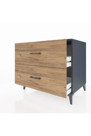 Kronos Şifonyer 2 Çekmeceli 88x59x80 Antrasit-Çam