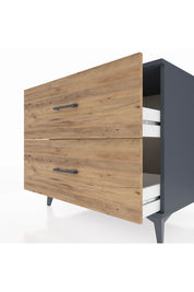 Kronos Şifonyer 2 Çekmeceli 88x59x80 Antrasit-Çam