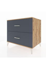 Kronos Şifonyer 2 Çekmeceli 88x59x80 Çam-Antrasit