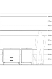 Kronos Şifonyer 3 Çekmeceli 88x59x80 Antrasit-Antrasit