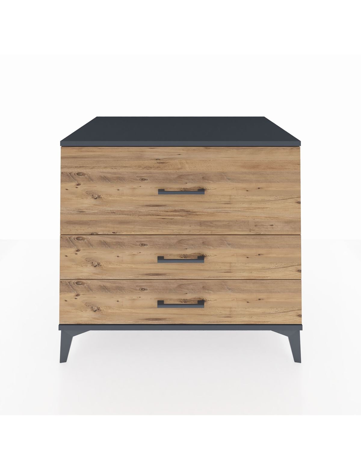 Kronos Şifonyer 3 Çekmeceli 88x59x80 Antrasit-Çam