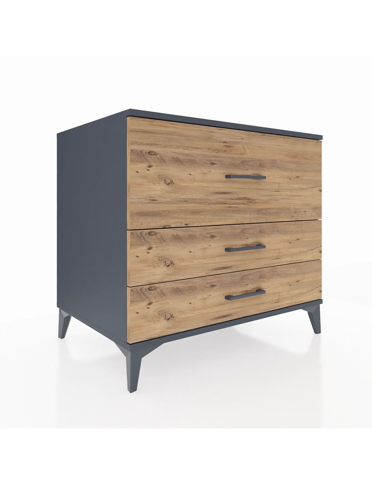 Kronos Şifonyer 3 Çekmeceli 88x59x80 Antrasit-Çam