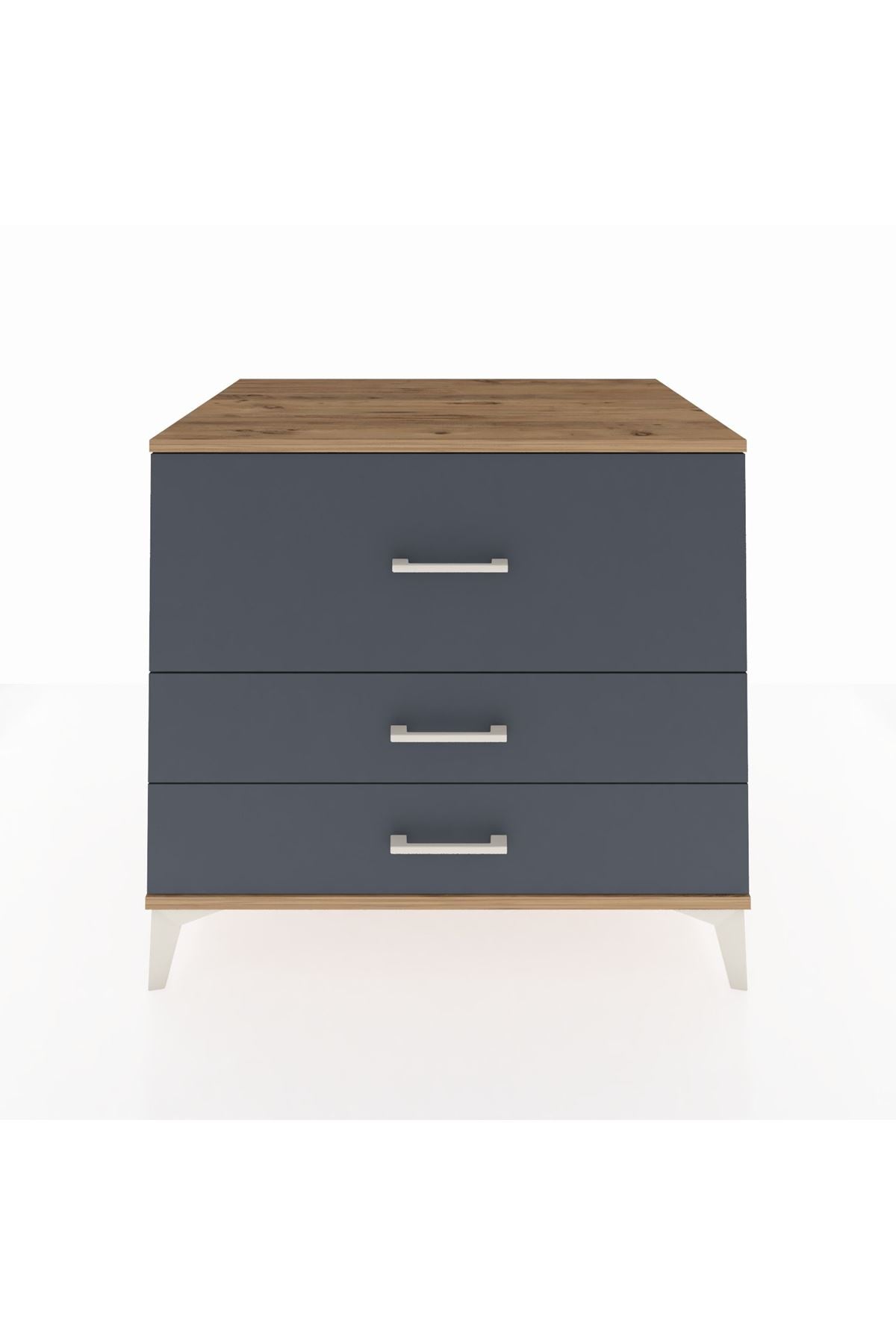 Kronos Şifonyer 3 Çekmeceli 88x59x80 Çam-Antrasit