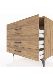 Kronos Şifonyer 3 Çekmeceli 88x59x80 Çam-Çam