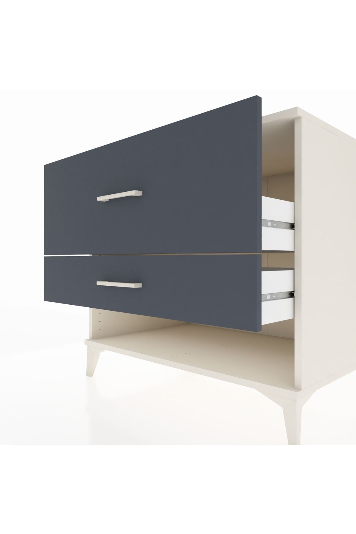 Kronos Şifonyer 2 Çekmeceli 88x59x80 Aytaşı-Antrasit