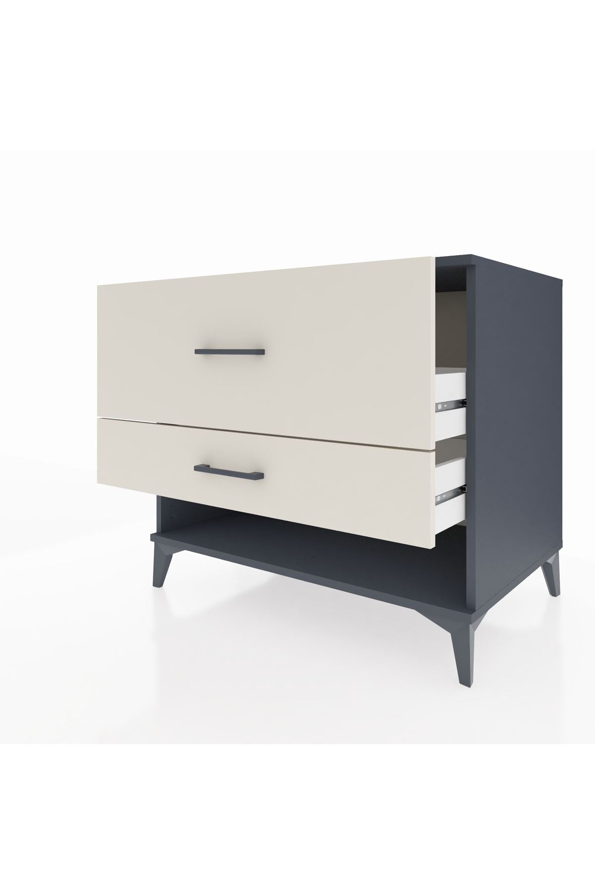 Kronos Şifonyer 2 Çekmeceli 88x59x80 Antrasit-Aytaşı