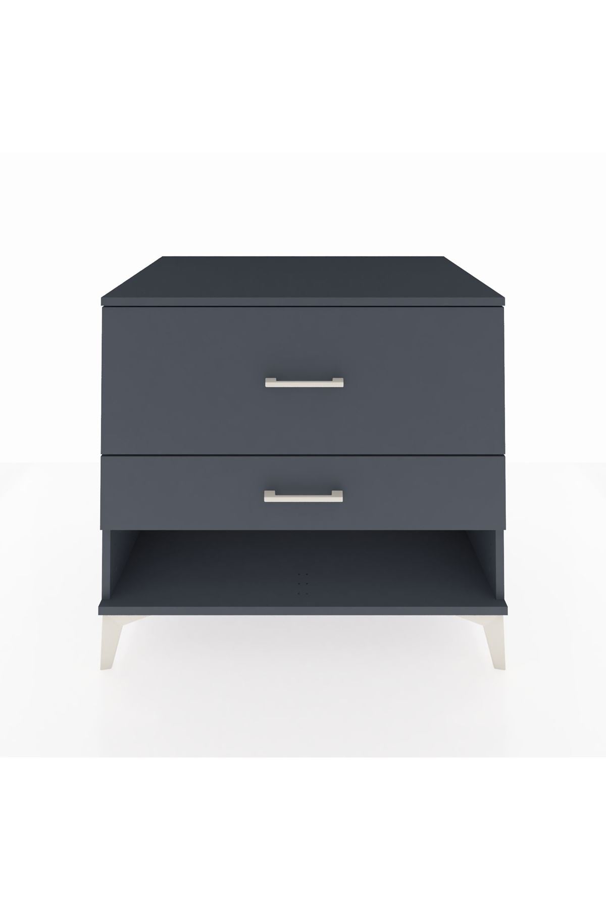 Kronos Şifonyer 2 Çekmeceli 88x59x80 Antrasit-Antrasit