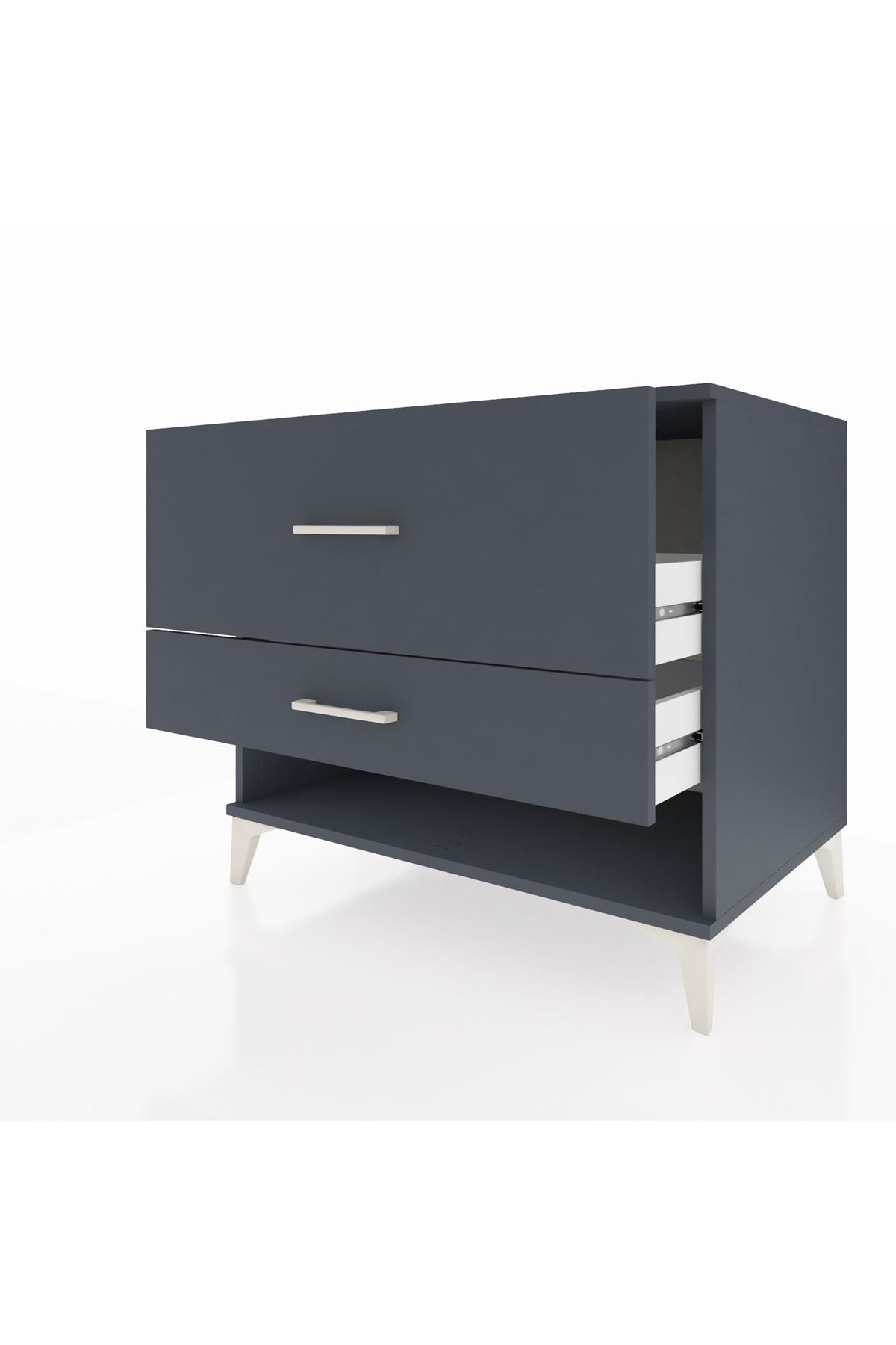 Kronos Şifonyer 2 Çekmeceli 88x59x80 Antrasit-Antrasit