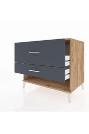 Kronos Şifonyer 2 Çekmeceli 88x59x80 Çam-Antrasit