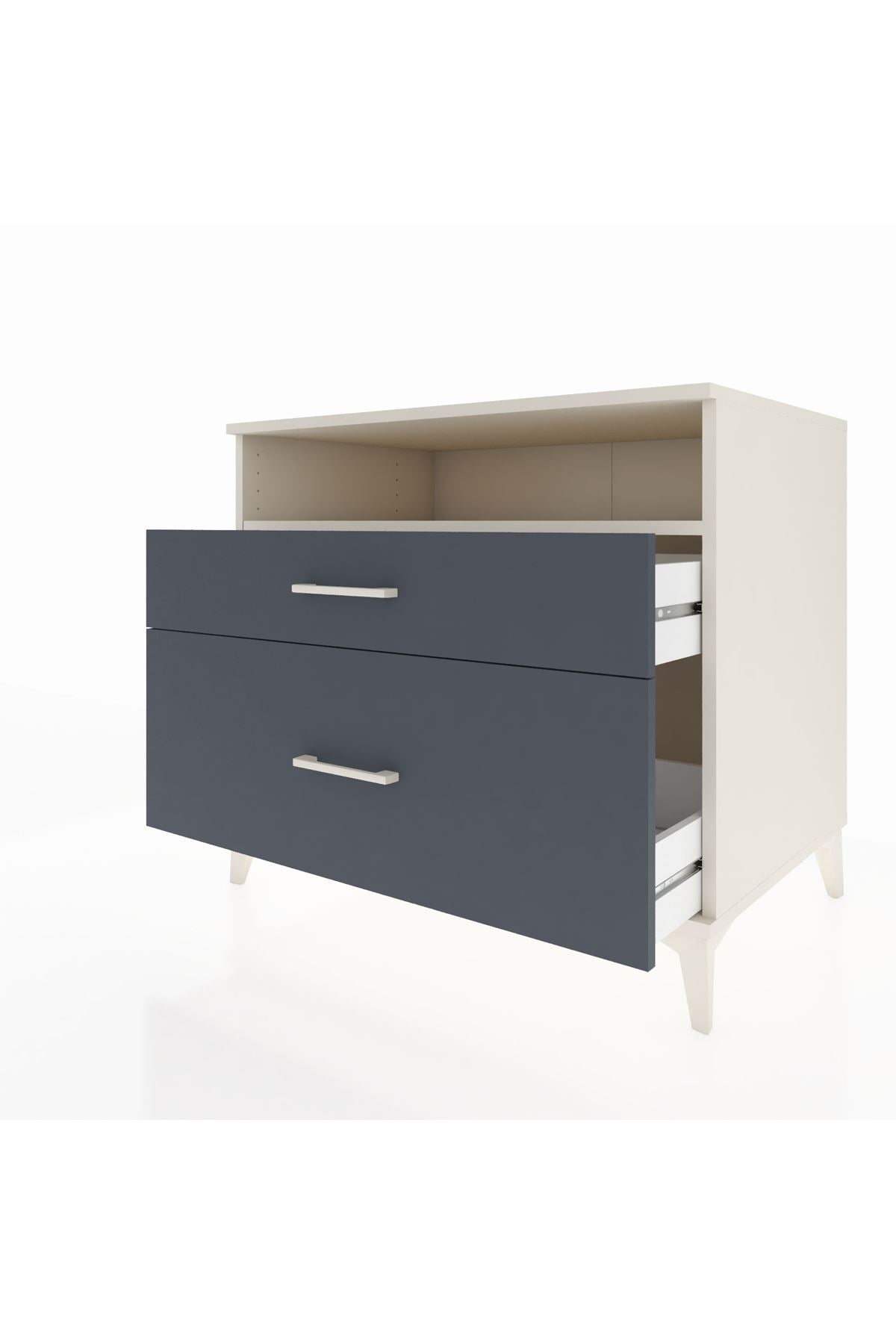 Kronos Şifonyer Tek Raflı 2 Çekmeceli 88x59x80 Aytaşı-Antrasit