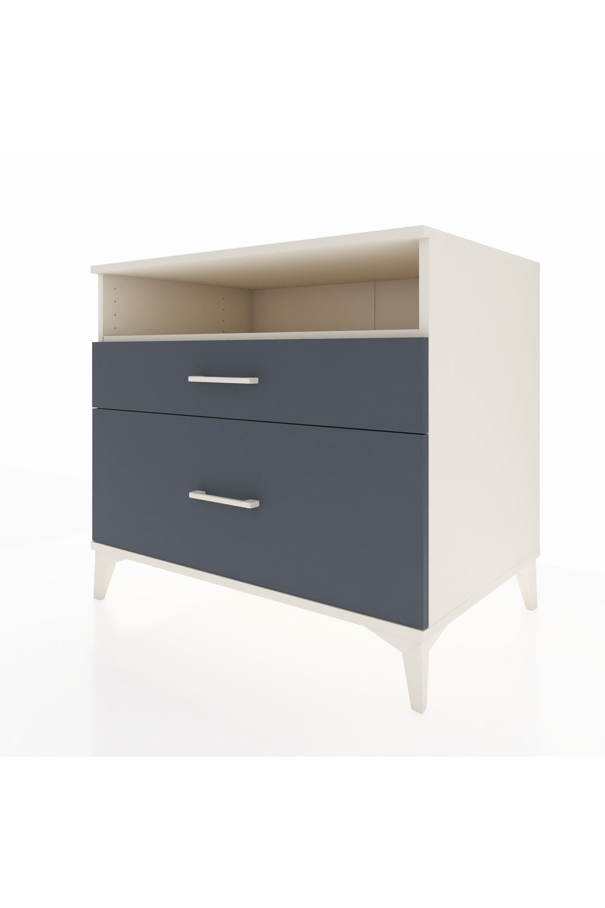 Kronos Şifonyer Tek Raflı 2 Çekmeceli 88x59x80 Aytaşı-Antrasit