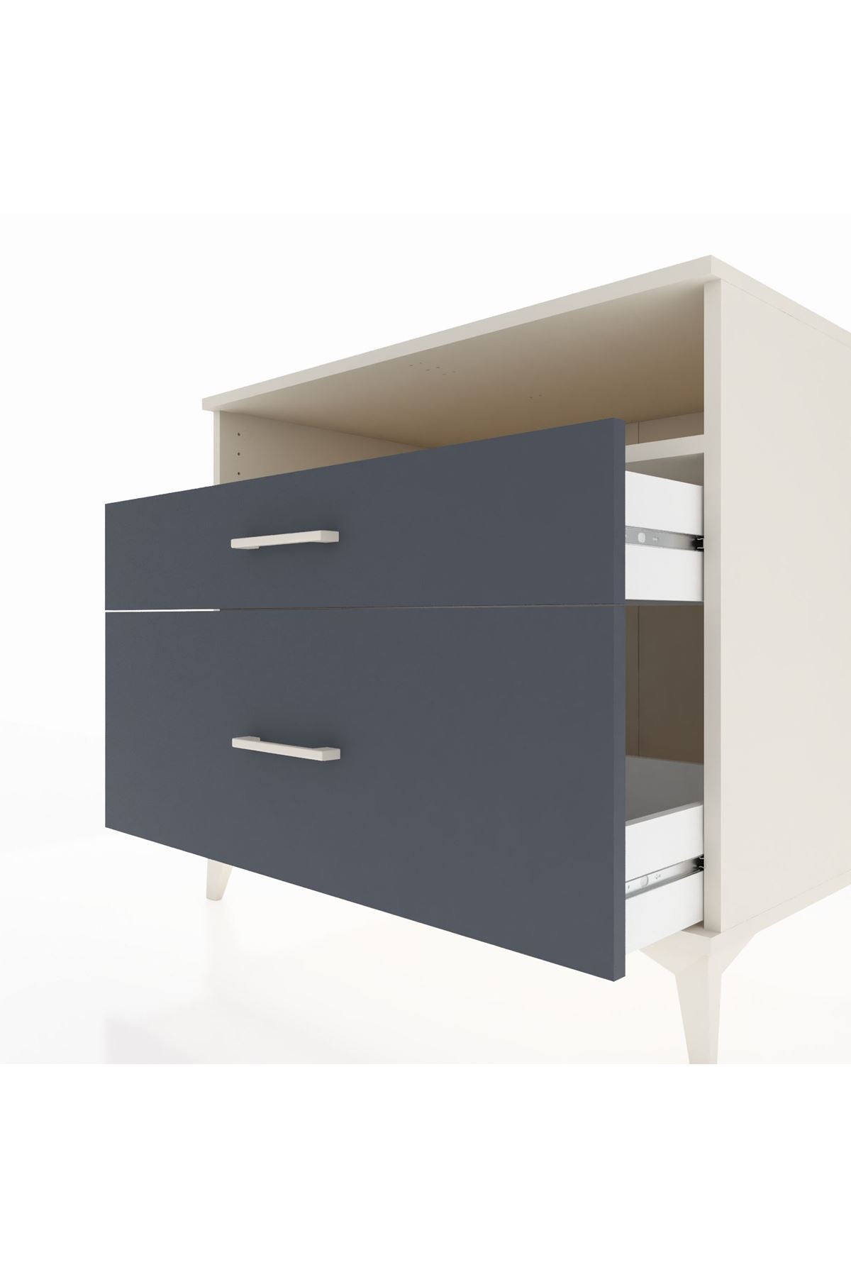 Kronos Şifonyer Tek Raflı 2 Çekmeceli 88x59x80 Aytaşı-Antrasit