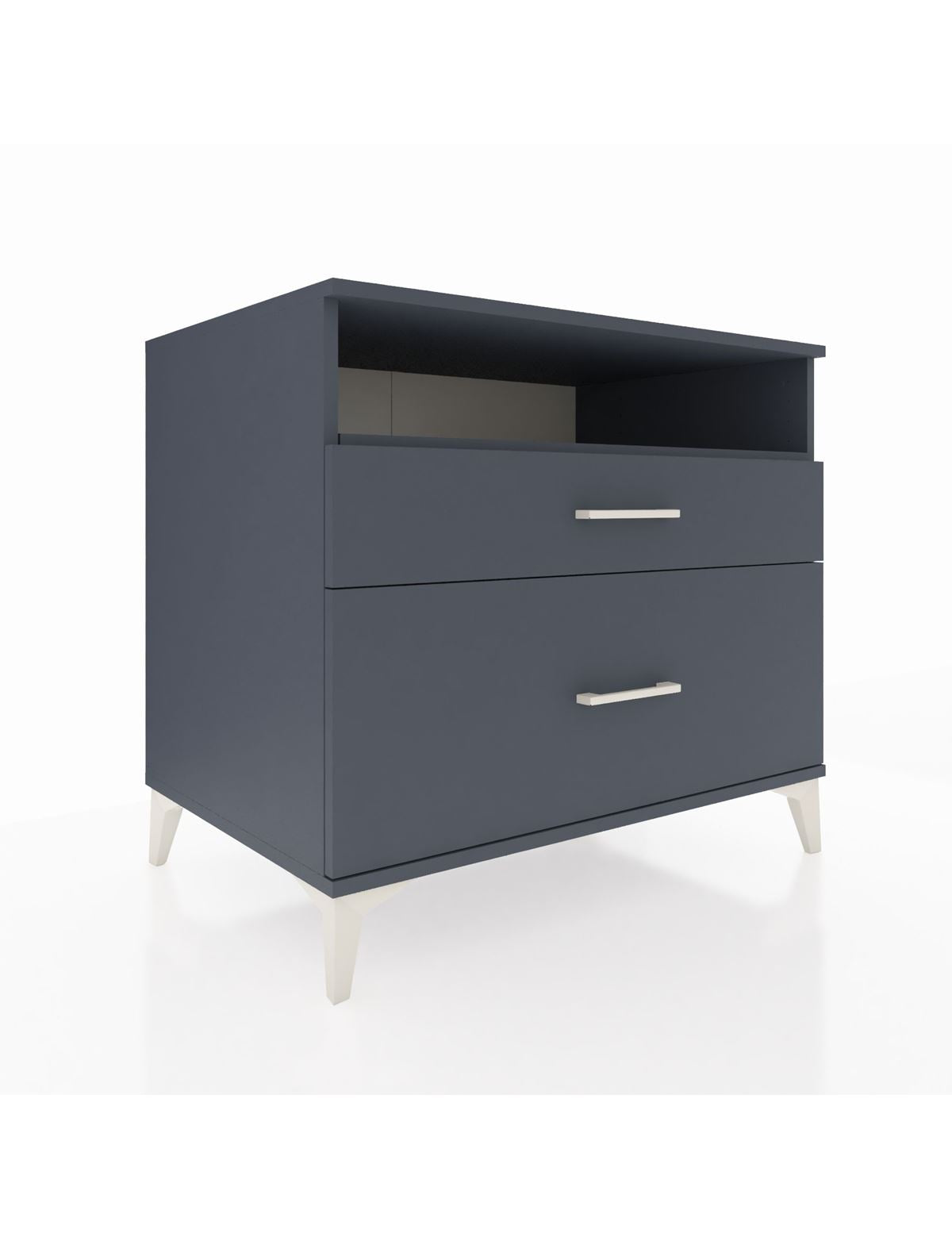 Kronos Şifonyer Tek Raflı 2 Çekmeceli 88x59x80 Antrasit-Antrasit