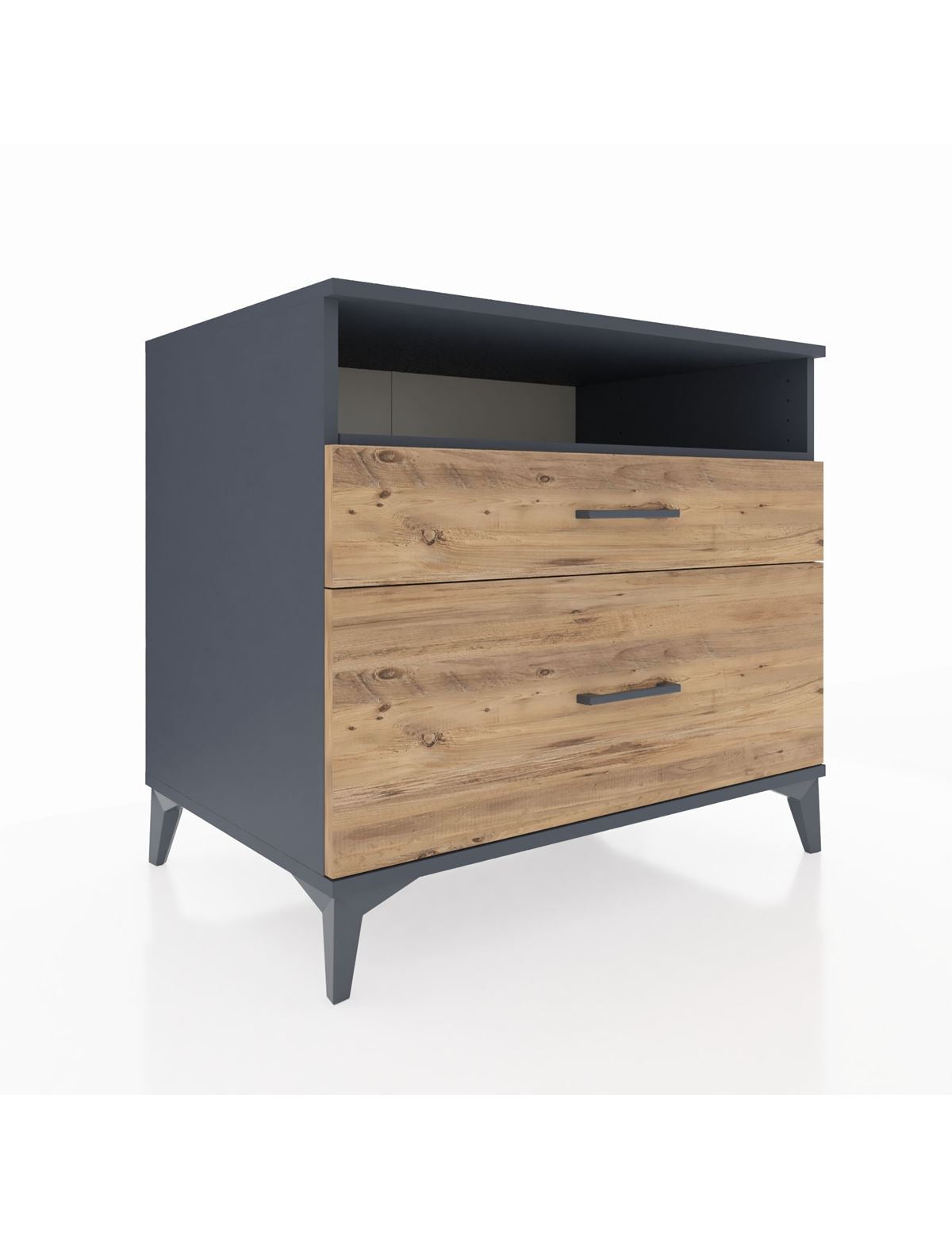 Kronos Şifonyer Tek Raflı 2 Çekmeceli 88x59x80 Antrasit-Çam