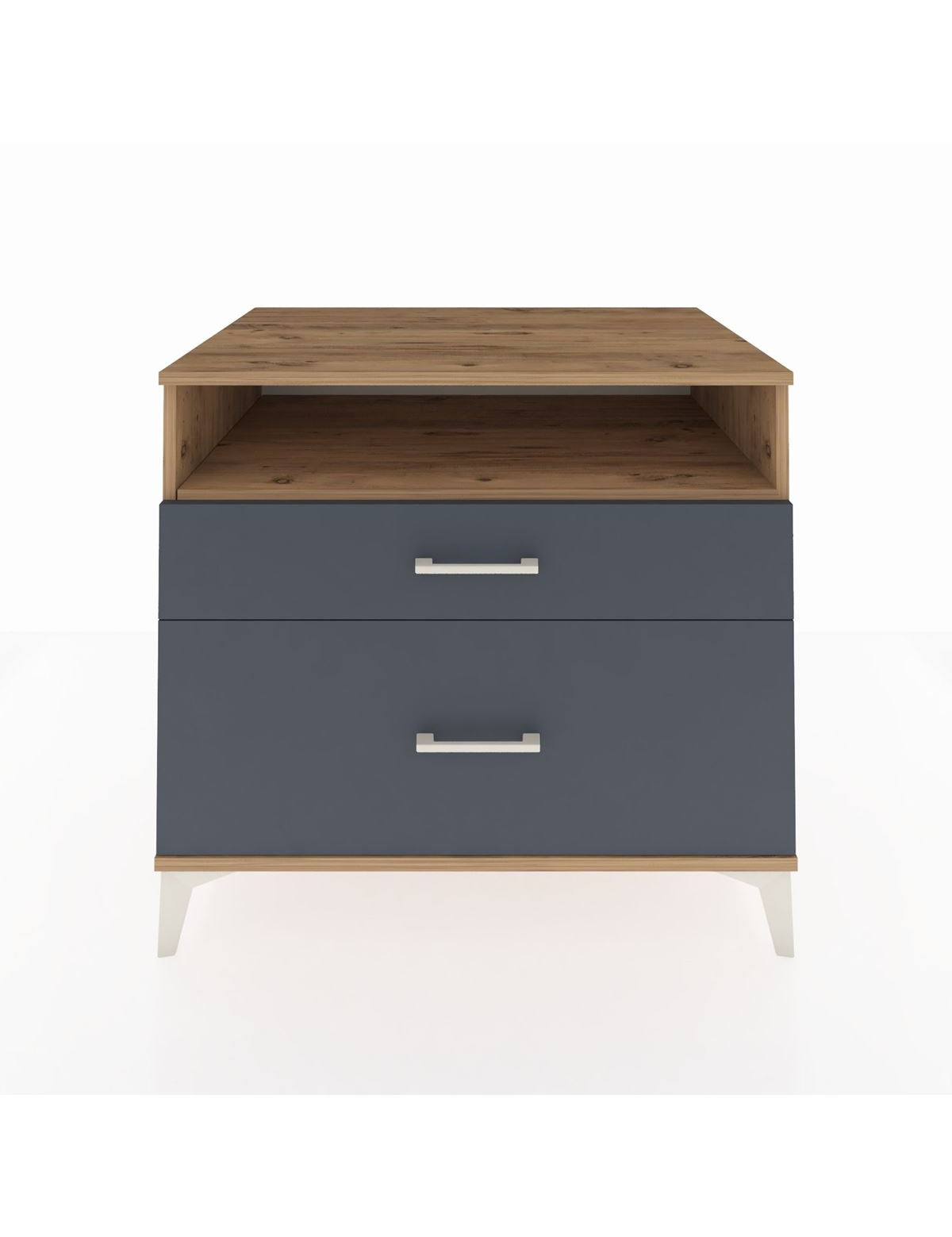 Kronos Şifonyer Tek Raflı 2 Çekmeceli 88x59x80 Çam-Antrasit