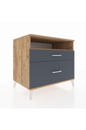 Kronos Şifonyer Tek Raflı 2 Çekmeceli 88x59x80 Çam-Antrasit