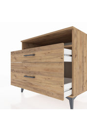 Kronos Şifonyer Tek Raflı 2 Çekmeceli 88x59x80 Çam-Çam