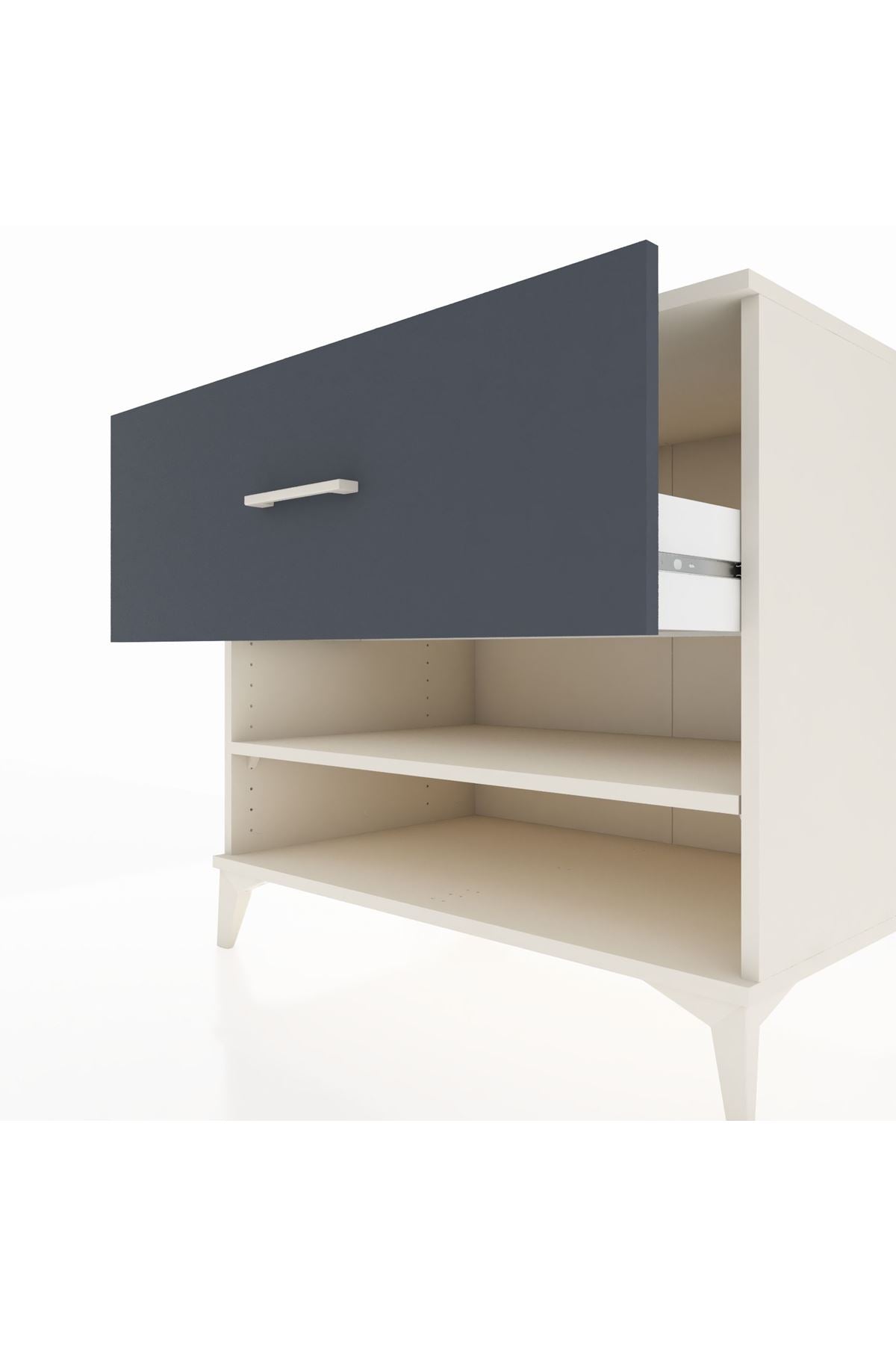 Kronos Şifonyer Tek Raflı Tek Çekmeceli 88x59x80 Aytaşı-Antrasit