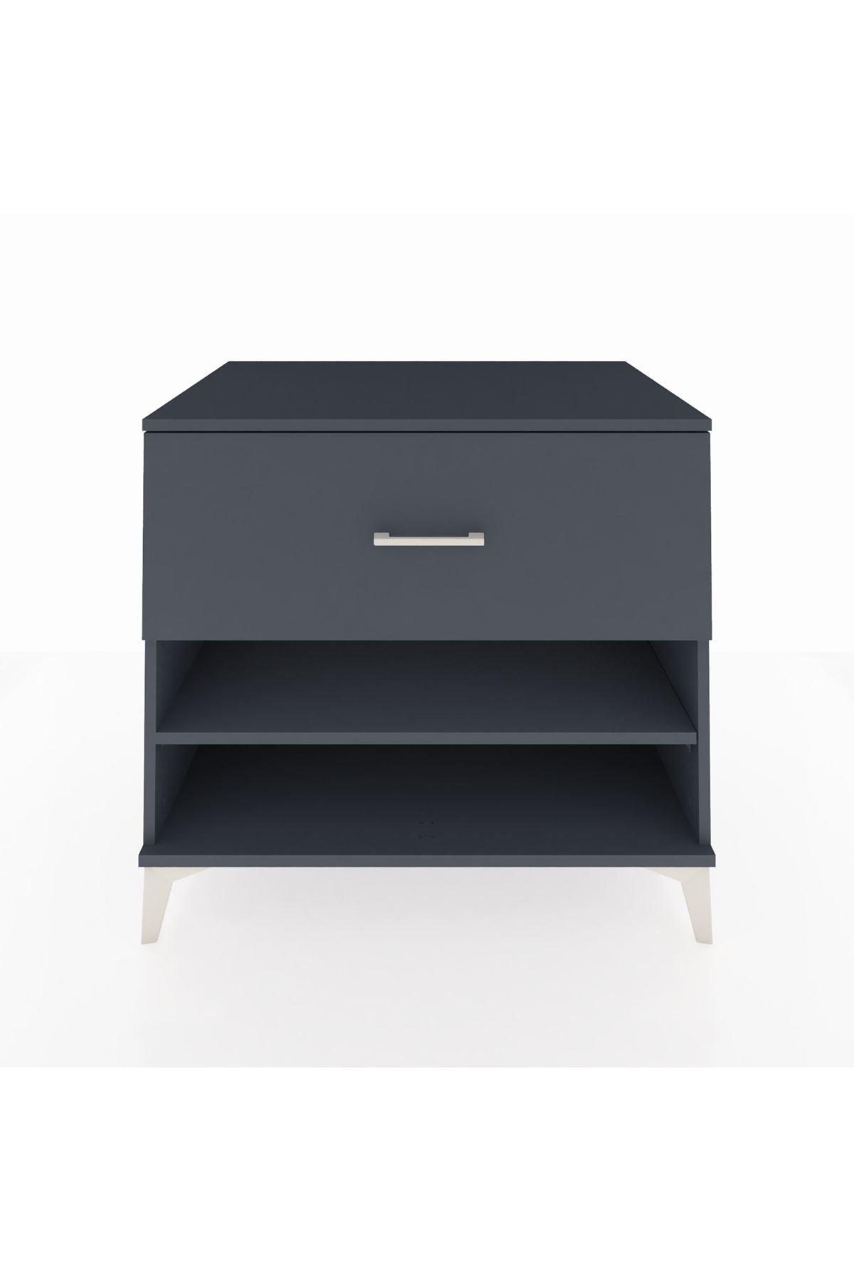 Kronos Şifonyer Tek Raflı Tek Çekmeceli 88x59x80 Antrasit-Antrasit