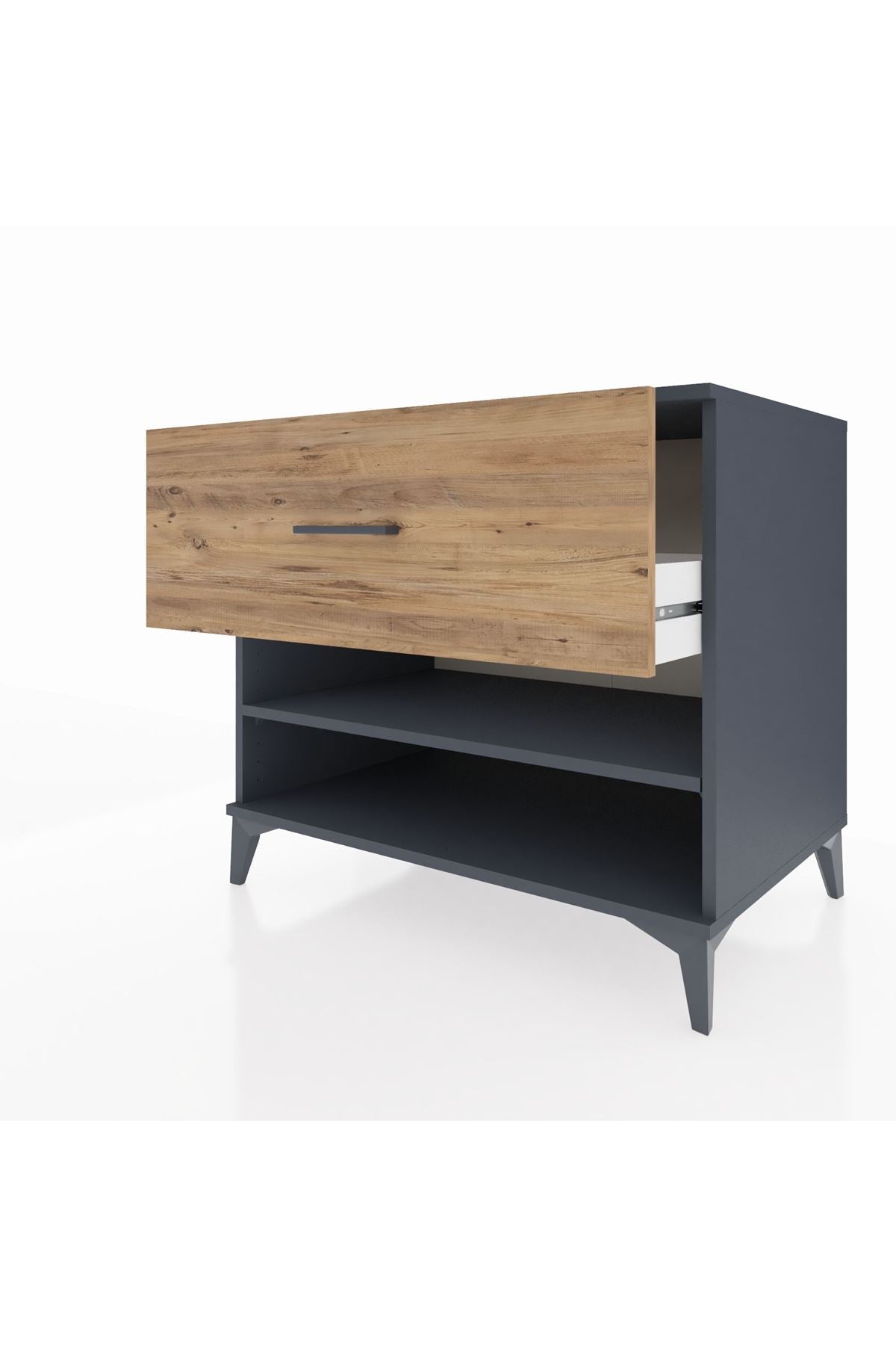 Kronos Şifonyer Tek Raflı Tek Çekmeceli 88x59x80 Antrasit-Çam