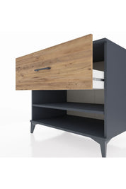 Kronos Şifonyer Tek Raflı Tek Çekmeceli 88x59x80 Antrasit-Çam