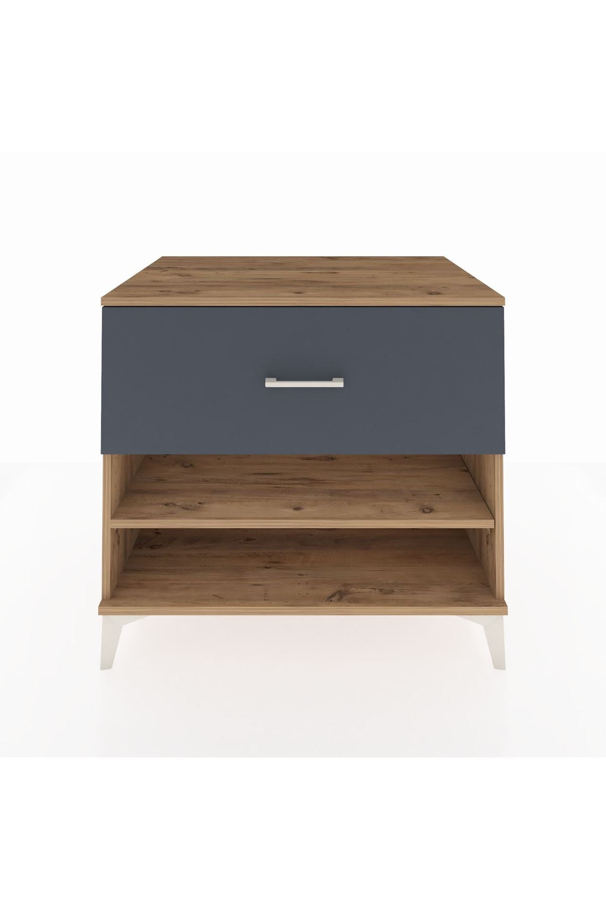 Kronos Şifonyer Tek Raflı Tek Çekmeceli 88x59x80 Çam-Antrasit