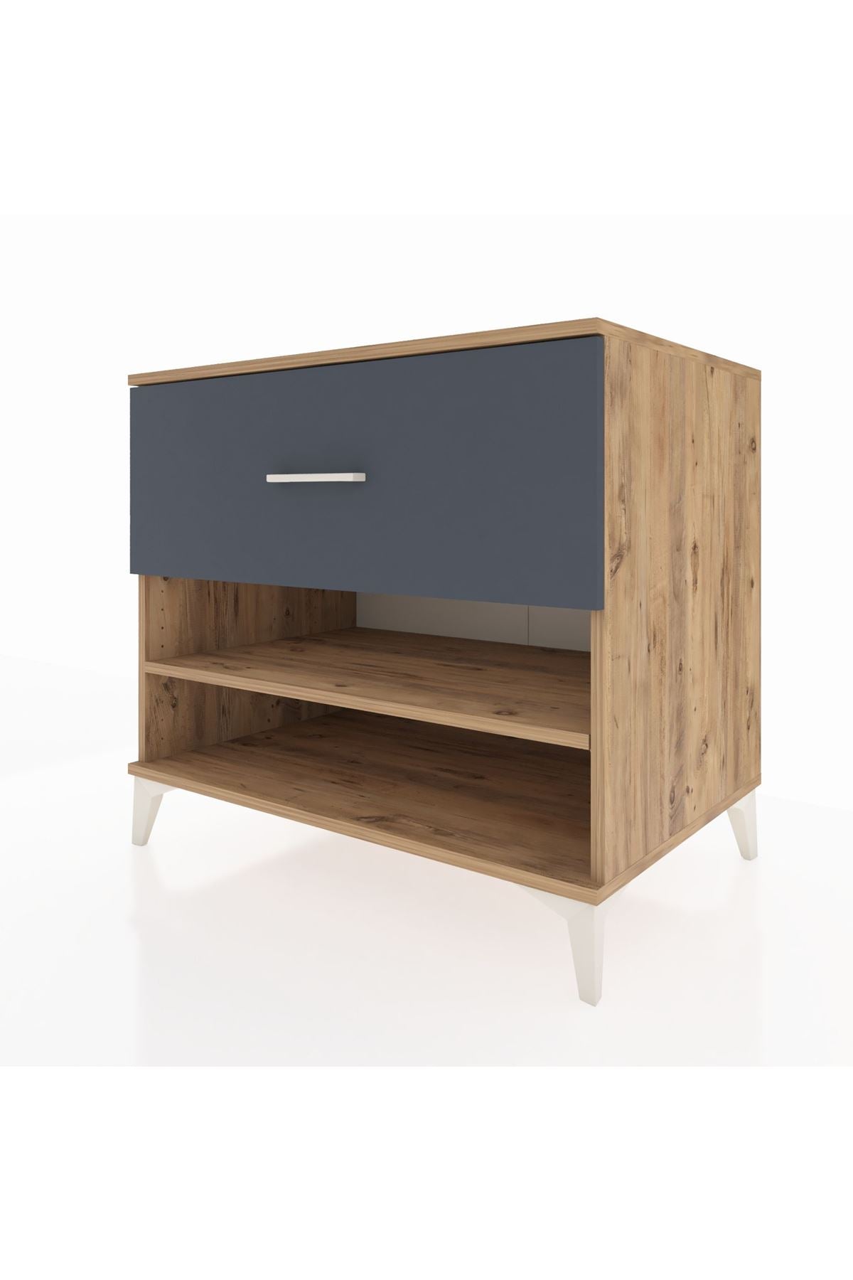 Kronos Şifonyer Tek Raflı Tek Çekmeceli 88x59x80 Çam-Antrasit