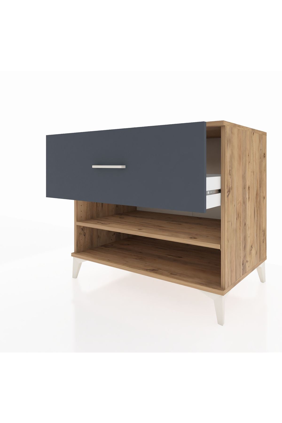 Kronos Şifonyer Tek Raflı Tek Çekmeceli 88x59x80 Çam-Antrasit