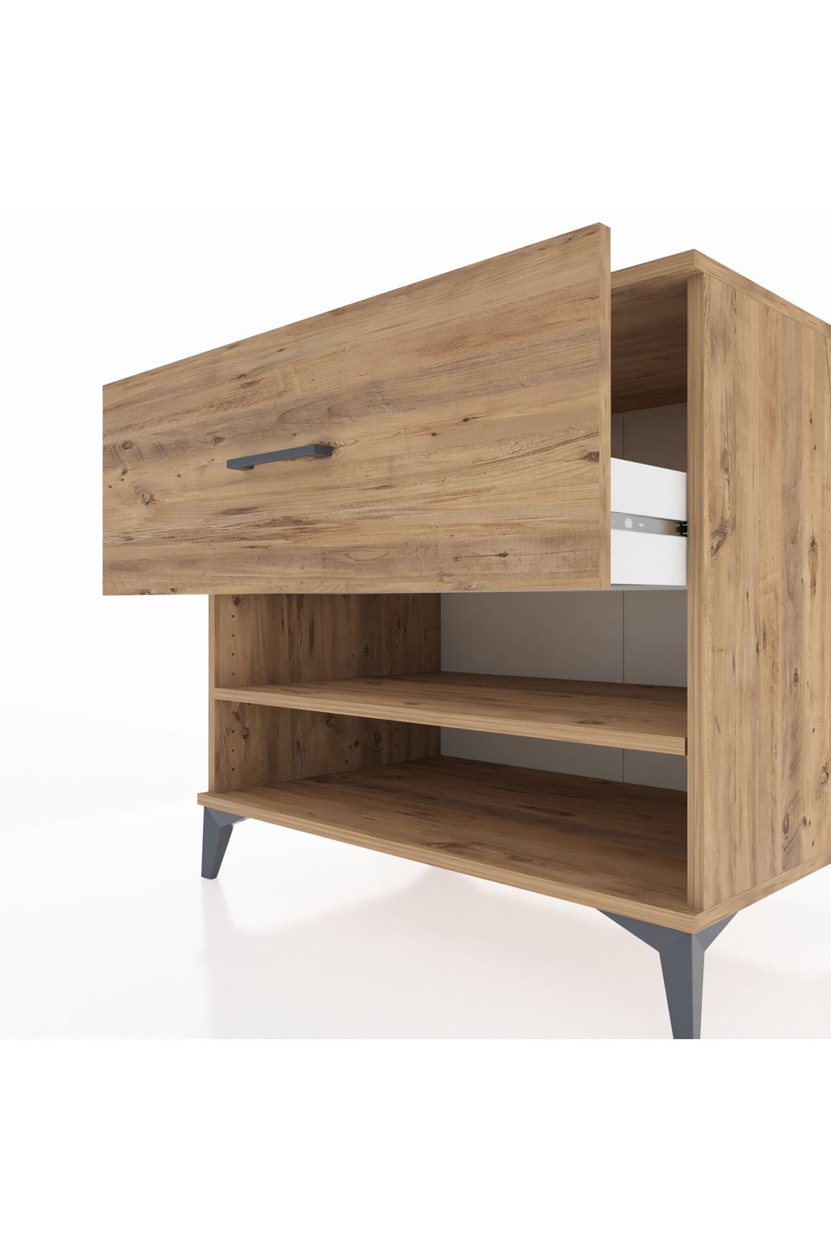 Kronos Şifonyer Tek Raflı Tek Çekmeceli 88x59x80 Çam-Çam