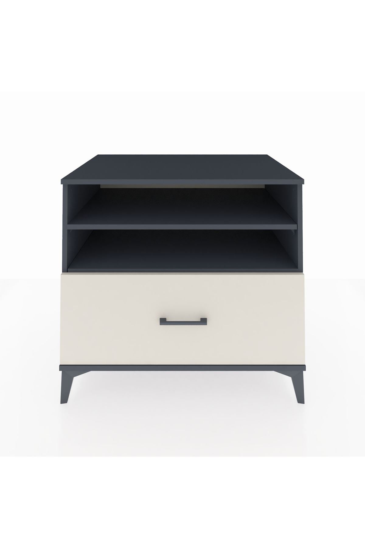 Kronos Şifonyer 2 Raflı Tek Çekmeceli 88x59x80 Antrasit-Aytaşı